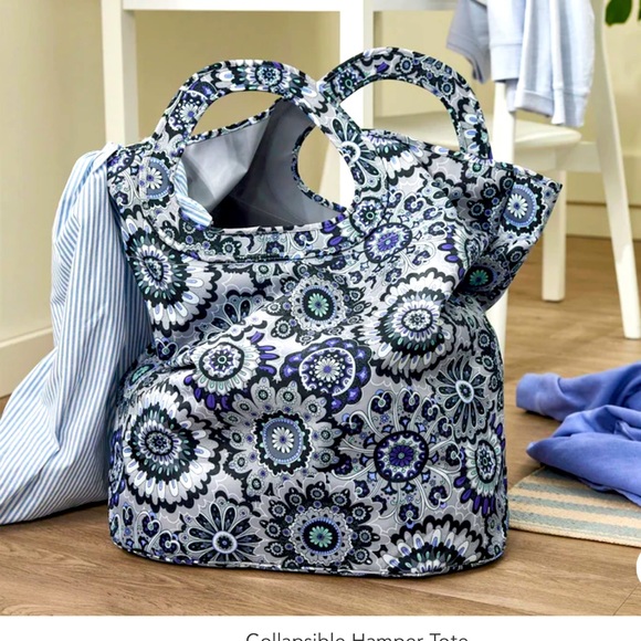 🆕❣️Vera Bradley Tranquil Medallion Patter Throw Blanket & Collapsible Hamper - Picture 4 of 9